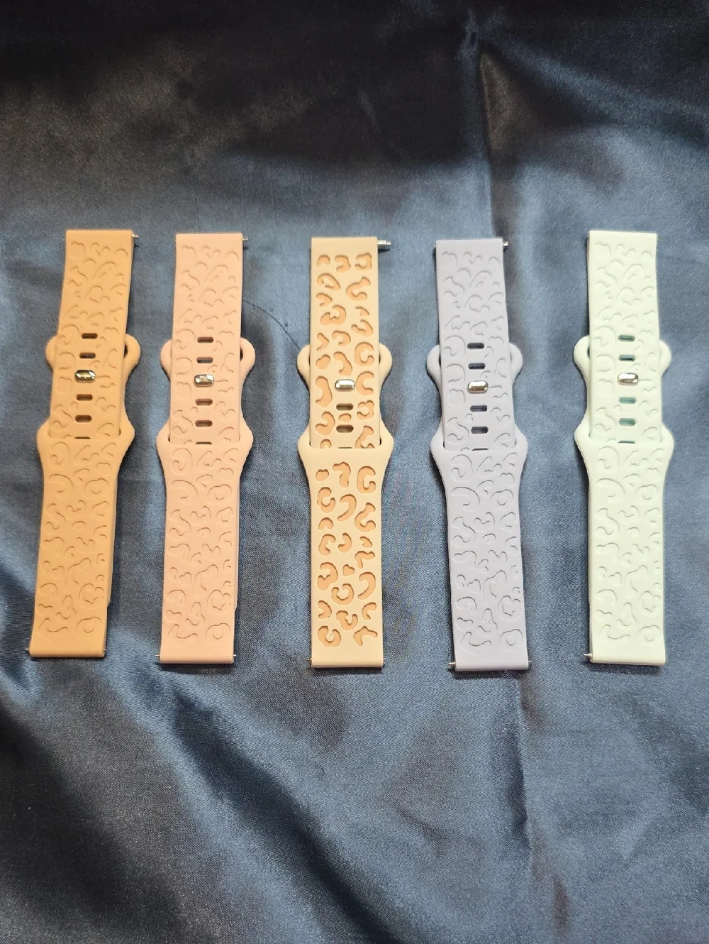 Silicone Leopard Pattern Watch Band - Pastel Multi-Color